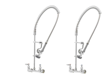 Easy Install Wall Mount Pre-Rinse Faucet for Commercial Kitchens. Includes Wall Bracket and Sprayer Meets New DOE Requirements with a 1.15 GPM Flow Rate (Pack of 2) by T&S Brass –