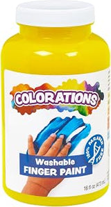 Colorations Paraben-Free Washable Finger Paints, Yellow, 16 fl oz