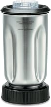 Waring Commercial CAC37 Complete Stainless Steel Container with Blade and Lid, 32-Ounce,Silver | 32 oz. stainless steel container includes blade and lid for blending smoothies, frozen drinks, and sauces.