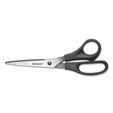 8" All Purpose Value Scissors by Westcott – 10"L x 3.3"W x 0.5"H, Stainless Steel, Black, Model 13135