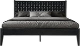 King Size Bed Frame, Solid Wood Platform Bed with Headboard & Footboard, 12 Sturdy Slatted, Central Metal Legs, Easy Assembly, Anti-Slip & Noise-Free, No Box Spring Needed, Ebony Oak Finish ORK-35
