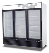 HC Three Glass Door Merchandiser Freezer by Migali – 72.0 cubic_feet, Stainless Steel, Model C-72FM