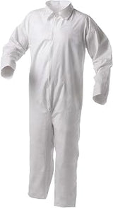 KLEENGUARD A35 Disposable Coveralls (38917), Liquid and Particle Protection, Zip Front, Open Wrists & Ankles, White, Medium, 25 Garments / Case