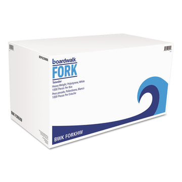 BWKFORKHW - Heavyweight Polystyrene Cutlery by Boardwalk – Polystyrene, White, Model 1192034