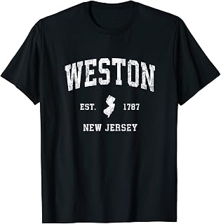 Weston New Jersey NJ Vintage Athletic Sports Design T-Shirt