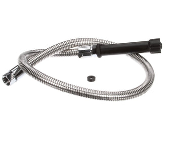 Hose with 44 Flex Stainless Steel and Black Handle by T&S Brass – Packs, Stainless Steel, Model 5HSE44