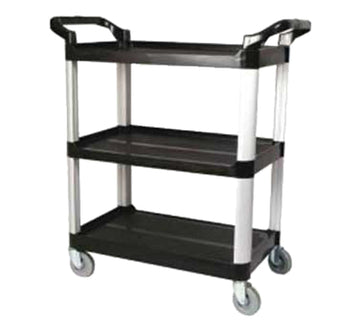 3-Tier Utility Cart by Winco – Medium, Plastic, Black, Model UC-40K