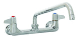 5F-8Wlx12, Faucet, Wall Mount, 8-Inch Centers, 12-Inch Swivel Nozzle by T&S Brass – 14"L x 3"W x 5"H, Stainless Steel, Gray