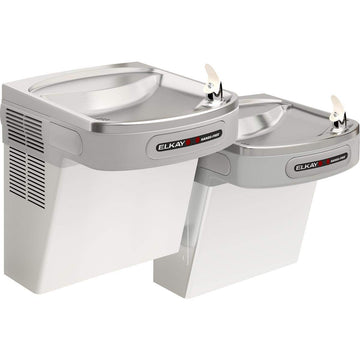 Versatile Cooler Wall Mount Bi-Level by Elkay – Sensor-Activated, Stainless Steel, Light Gray Granite, Model EZOOSTL8LC