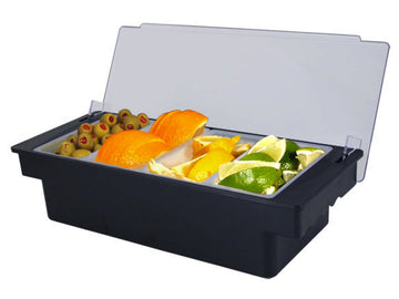 4-Compartment Black Plastic Condiment Holder by Tablecraft – Plastic, Black