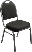 Global Industrial Stacking Banquet Chair, Fabric, 2" Seat, Black, Lot of 4