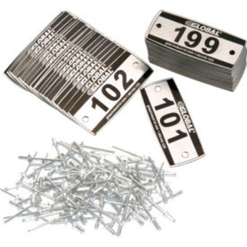 Locker Number Plate Kit by Global Industrial – Aluminum, White, Model 652717
