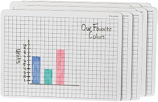 hand2mind Double-Sided Centimeter Grid White Boards for Students, Grid Board for Graphing, Dry Erase Boards, Portable Whiteboard, School Supplies, Classroom Supplies (Pack of 10)