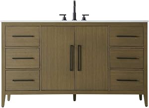 Elegant Kitchen and Bath 60" Single Bathroom Vanity in Chestnut Brown