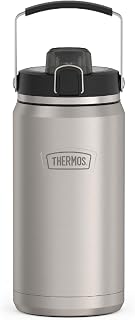 THERMOS ICON SERIES, Stainless Steel Water Bottle with Spout - 64 Ounce, Matte Stainless Steel - Vacuum Insulated Water Bottle with Lid