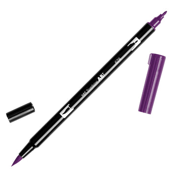 Dual Brush Pen Art Marker by Tombow – 1 Count (Pack of 1), nylon, Dark Plum, Model 56577