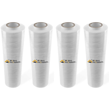 15 Inch Clear Stretch Wrap Replacement Roll (4 Refill Rolls-4000 Feet) No Handle by Modern Innovations – 4 Count, Plastic, Refill, Pack of 4, Model 1143