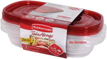 Take Alongs Rectangle Containers with Lids - 3 CT by Rubbermaid – 1.875 Pound (Pack of 3), 2850.0 milliliters, Rubber, Clear, Pack of 4
