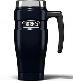 Thermos Stainless King Midnight Blue Travel Mug (470ml) 7h Hot | 18h Cold | Adults stainless steel metal insulated leakproof reusable thermal cup with handle & lid for drinks, water, tea, gym, camping