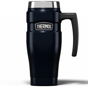 Stainless King Midnight Blue Travel Mug (470ml) 7h Hot | 18h Cold by THERMOS – 15.9 Ounces, 470.0 milliliters, Stainless Steel Plastic, Midnight Blue, Model 101829