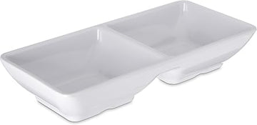 Carlisle FoodService Products CFS Plastic Double Square Ramekin, 2 Ounces, White, (Pack of 24)