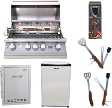 Lion Premium Grills 32-Inch Liquid Propane Grill L75000 with Lion Multi-Functional Drawer and Lion Refrigerator Package Deal with 5 in 1 BBQ Tool Set