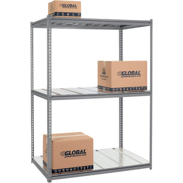 High Cap. Starter Rack 60Wx24Dx96H 3 Level Steel Deck 1300lb Per Shelf GRY by Global Industrial – Alloy Steel, Gray, Model 580941GY