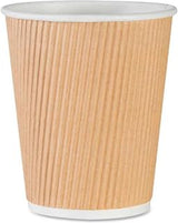 Genuine Joe GJO11255CT Insulated Ripple Hot Cup, 8-Ounce Capacity, Brown (Pack of 500) (3-(Pack))