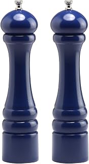 Chef Specialties 10 Inch Imperial Pepper Mill and Salt Mill Set - Cobalt Blue - Made in USA