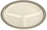 G.E.T. CP-10-CA-EC Heavy-Duty 3-Compartment Divided Plastic Plates, 10.25", Black (Set of 4)