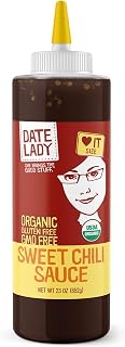 Sweet Chili Sauce, Organic and Sweetened With Dates, 23 oz – Date Lady | Made Without Corn Syrup, Cane Sugar, Added Flavors or MSG; Great for Stir-Fry, Spring Rolls, Chicken and Vegetables