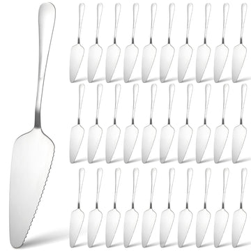 Tobeelec Cake Server Set, Stainless Steel, 9 Inches, Silver, 30 Pack