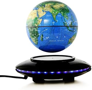 explore the worldGeographic Globes 6Inch Floating Globe with LED Lights Magnetic Levitation Floating Globe World Map Compatible with Desk Decoration Educational Gift