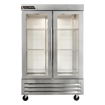 CLBM-49R 49" 2-Section Reach-In Refrigerator - (1) Left Hinged (1) Right Hinged Glass Door by Traulsen – (2) Glass Doors, 45.13 cubic_feet, Silver, Model CLBM-49R-FG-LR