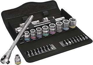 Wera 05004050001 8100 SB 10 ZYKLOP METAL RATCHET SET WITH PUSH-THROUGH SQUARE 3/8" DRIVE IMPERIAL 29 PIECES