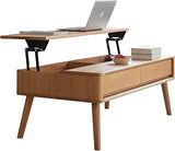 Coffee Tables for Living Room, Mesa de Centro, Lift Top Coffee Table | Solid Oak Wood Lift Top Coffee Table with Storage Shelf, Easy Assembly, 100x60x45 cm, for Home Office