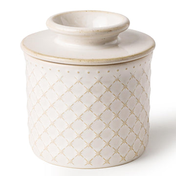 DOWAN Ceramic Butter Keeper, 5 Ounce Capacity, Diamond