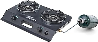 Coleman PEAK1 2-Burner Portable Camping Stove, Premium 20,000 BTUs Gas Stove with Adjustable Burners & Carry Case, Great for Camping, Tailgating, Grilling, BBQ, & More