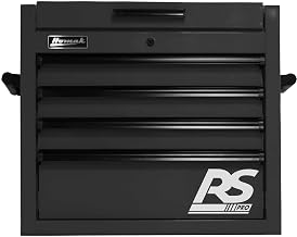 Homak BK02027401 RS Pro Series 4 Drawer Black Tool Chest, 27" W X 23-1/2"D X 21-3/8"H
