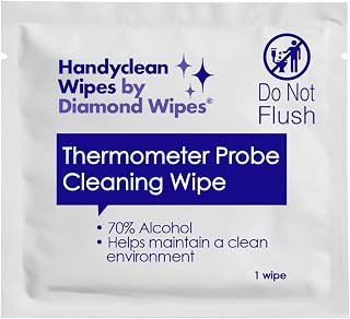 Diamond Wipes HandyClean Thermometer Wipes, 70% Isopropyl Alcohol 2x1 In, 1000 Count