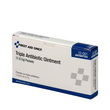Triple Antibiotic Ointment Packet (Box of 12) by First Aid Only – 0.5 Gram (Pack of 12), Bamboo, White, Pack of 12, Model 12-001