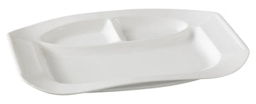 3-Compartment Plate by Yanco – Large, Porcelain, Bone White, Pack of 12, Model PS-2014