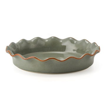 Siducal Ceramic Pie Pan, 10.5 Inch Deep Dish, Green