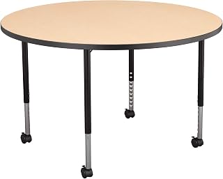 Learniture Structure Series Mobile Round Collaborative Adjustable Height Table