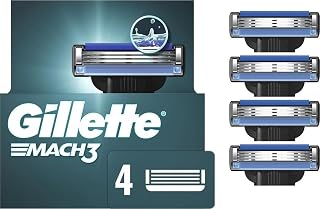 Gillette Mach3 Razor Refills for Men, 4 Razor Blade Refills