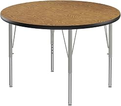 Correll Laminate Activity Tables with Medium Oak Finish A42TF-RND-06-14-09