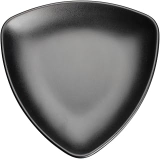Winco WDM015-302, 9-Inch Dia Ardesia Natsuki Black Melamine Triangular Plates, Serving Platters, Dinner Plate Set of 24