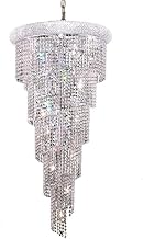 Elegant Lighting Value Spiral 18 Light Chrome Chandelier Clear Royal Cut Crystal - Finish:Chrome - Finish:Chrome - Finish:Chrome - Finish:Chrome - Finish:Chrome Chrome