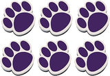 Ashley Productions Magnetic Whiteboard Eraser, Purple Paw, Pack of 6