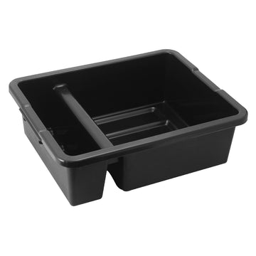 7" White Divided Bus Box / Dish Tub by Winco – Medium, 1.0 pounds, Plastic, Black, Model PLTC-7K